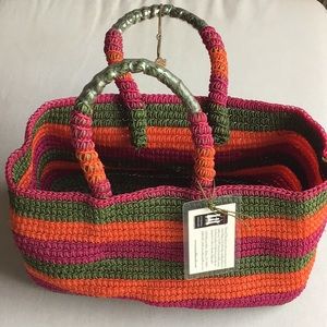 Multicolored Woven Tote Sofi Eternal Threads 14” x 9”